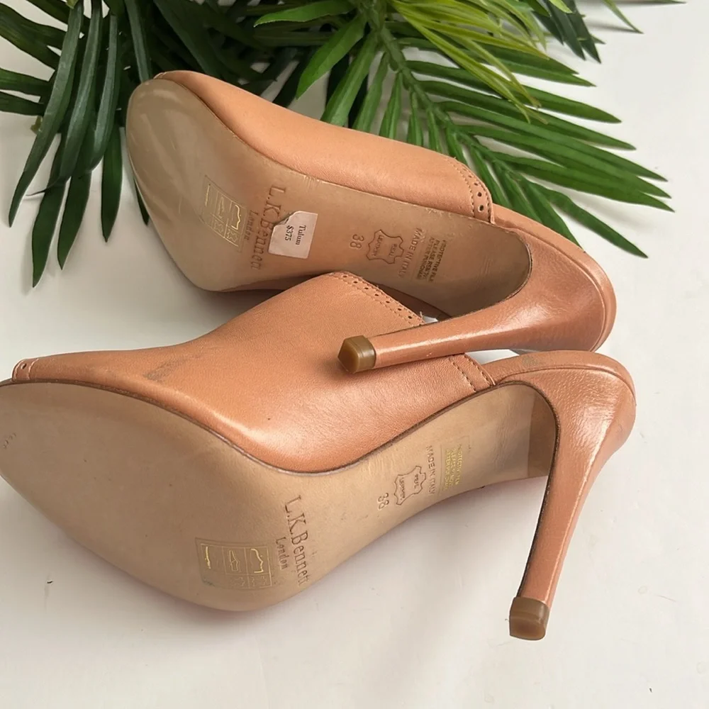 NWOT LK Bennett leather tan mule size 7.5 - Picture 7 of 11